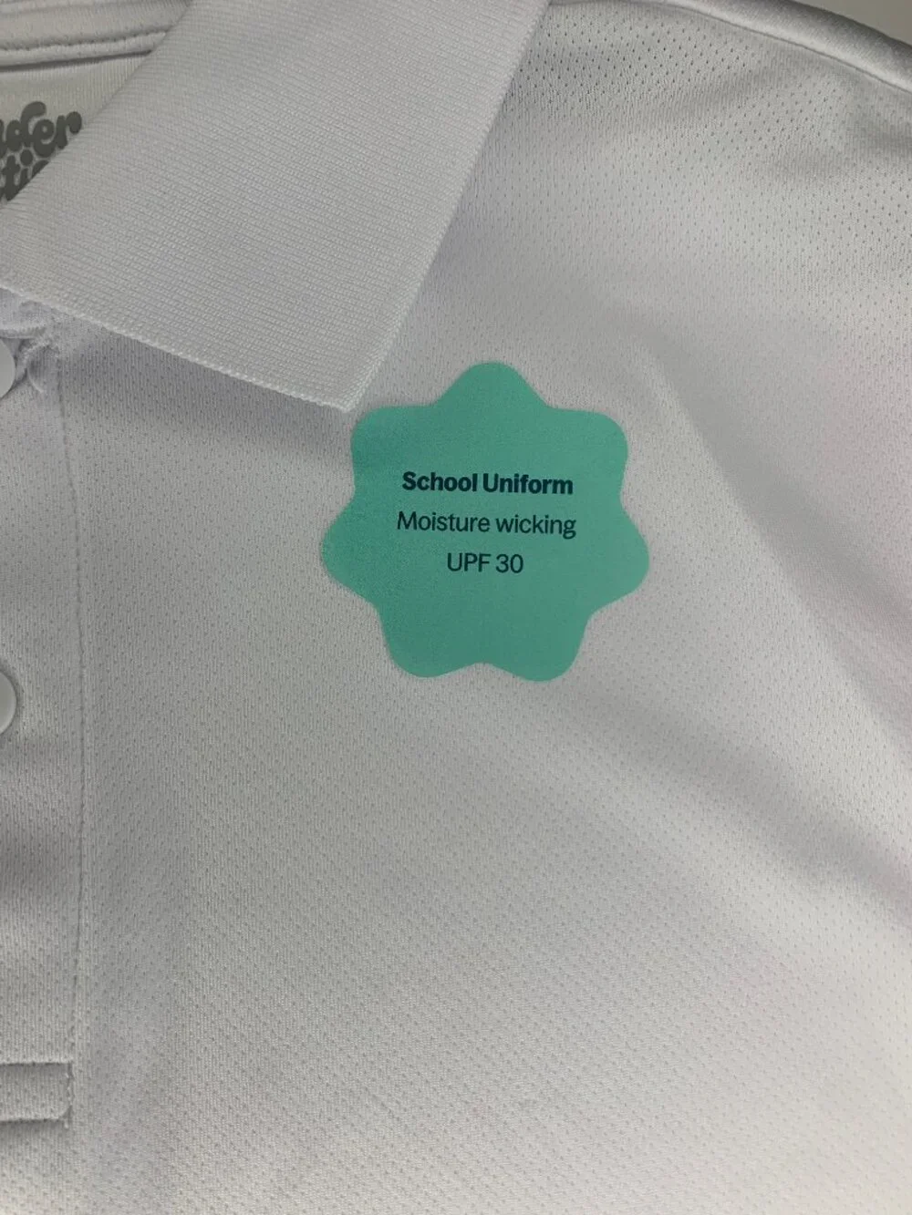 New Wonder Nation Boys School Uniform Performance Polo Shirt, White, Medium (8)